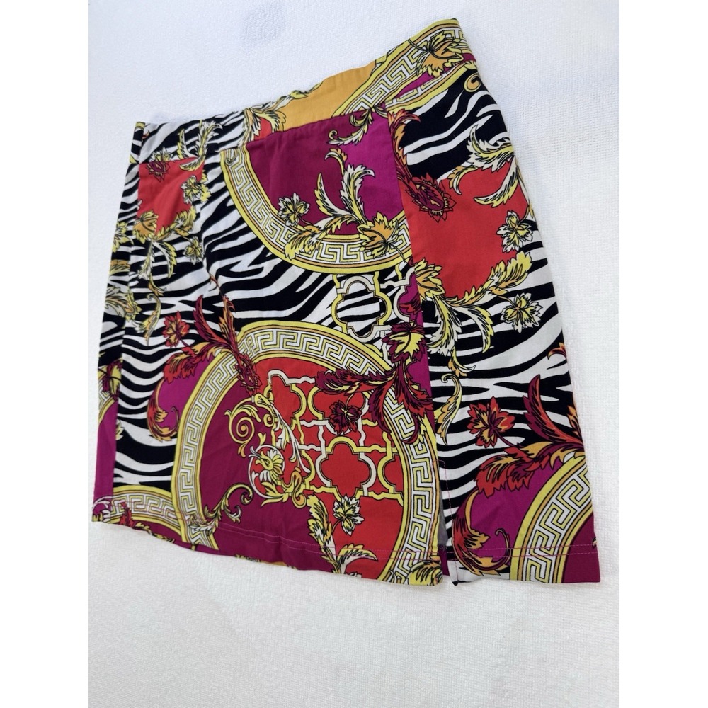 Like An Angel Women’s XL Mini Skirt Baroque Zebra Print Stretch‎ Pull On - Picture 8 of 16